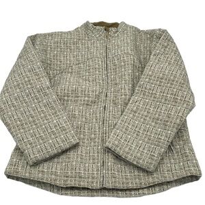 Obermeyer Weather x System Green Striped Nylon Snow Jacket Women's Size 8